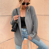 Solid Color Casual Cardigan - WOMONA.COM