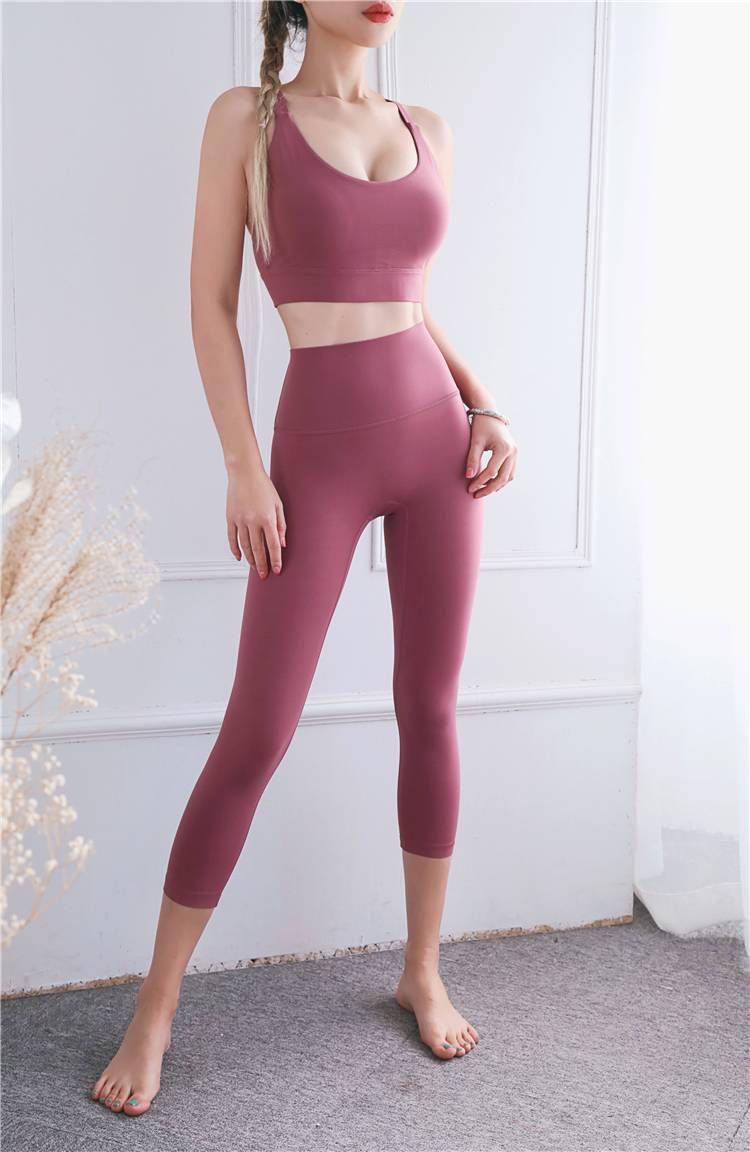 nude yoga cropped pants - WOMONA.COM