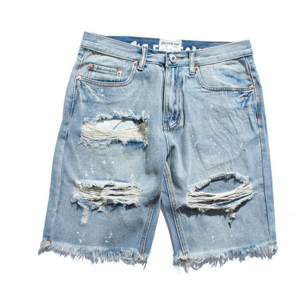 Ripped denim shorts - WOMONA.COM