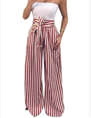 Striped loose pants - WOMONA.COM
