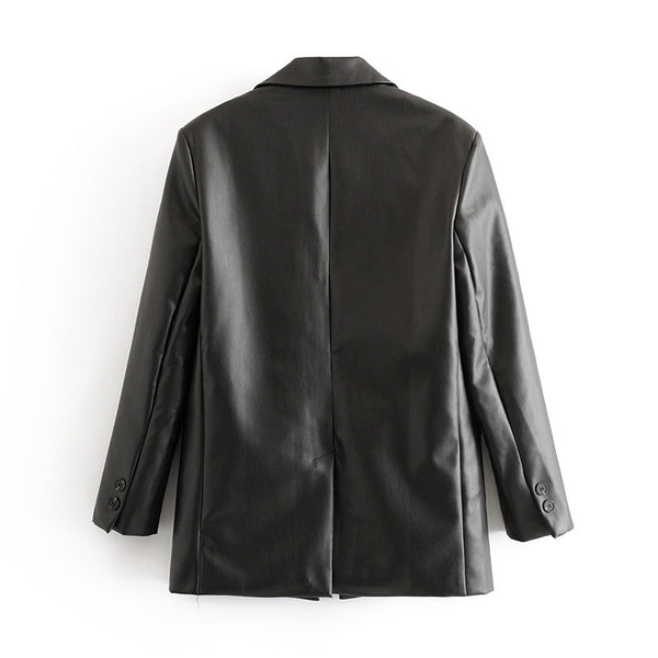 clothing faux leather jacket - WOMONA.COM