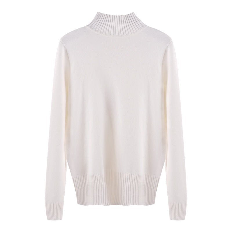 Half turtleneck knitted sweater - WOMONA.COM