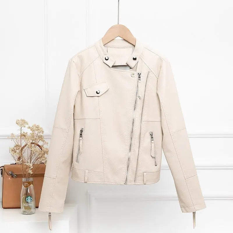 Women's leather short jacket - WOMONA.COM