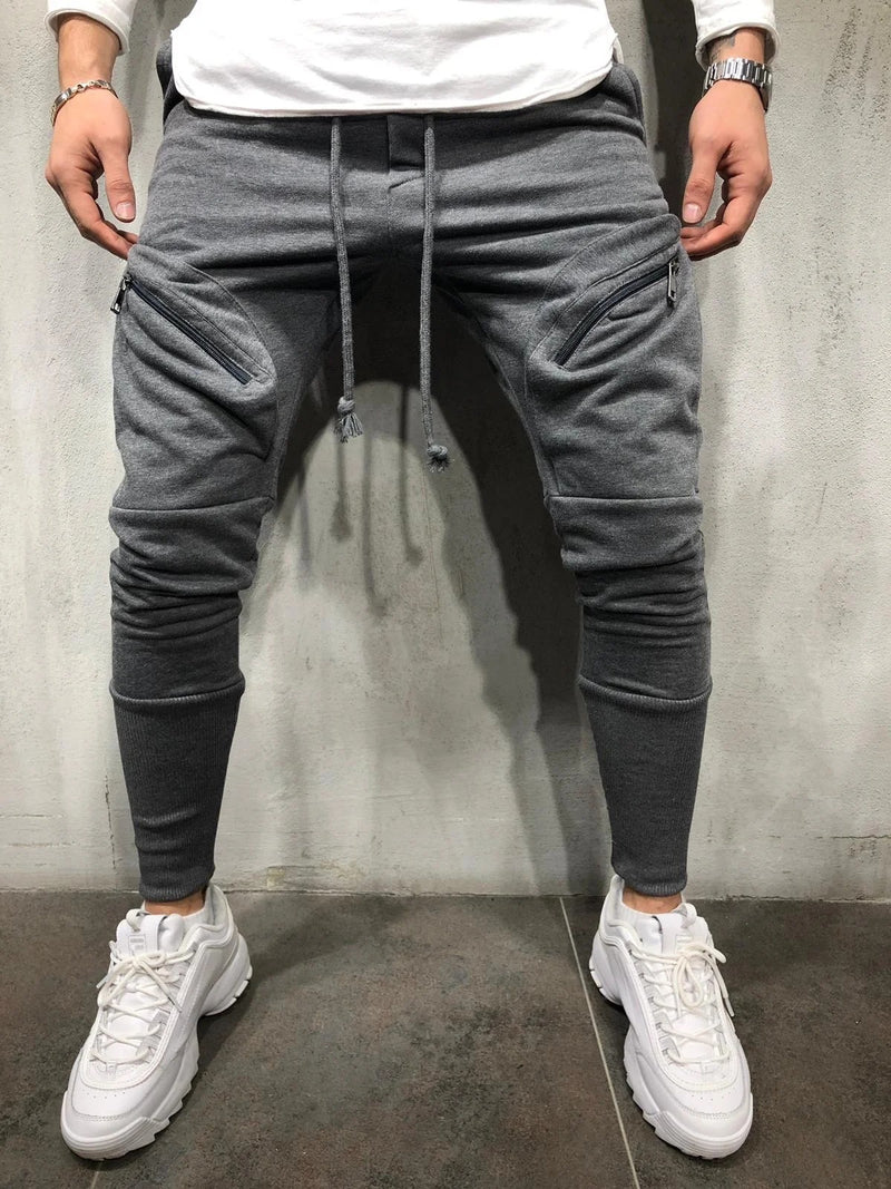 Men Sports Zipper Casual Pants - WOMONA.COM