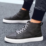 Casual Leather Handmade Shoes Sneakers - WOMONA.COM