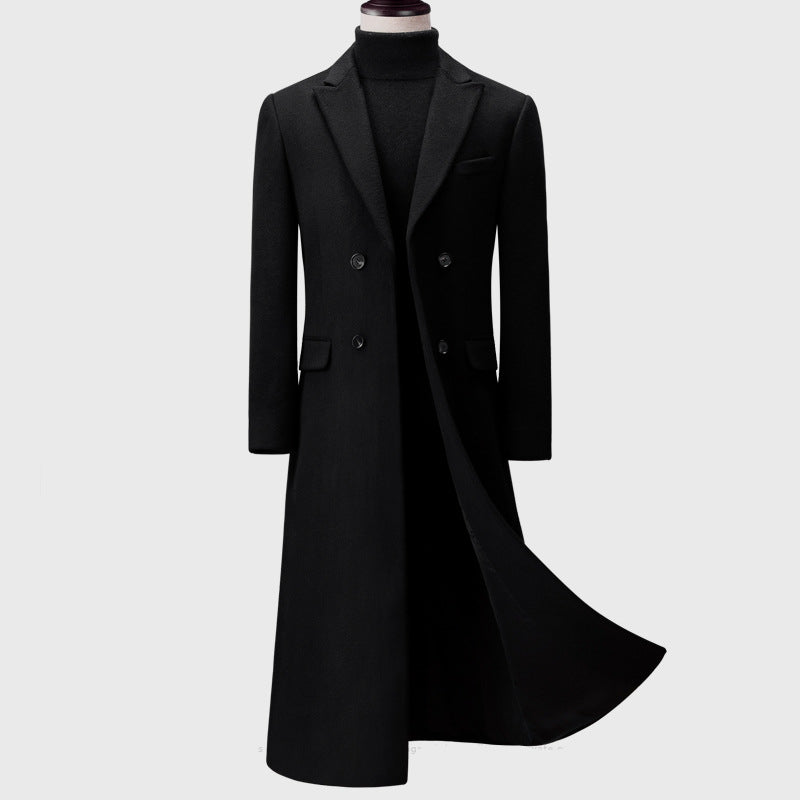 Men's woolen cloth trench coat - WOMONA.COM