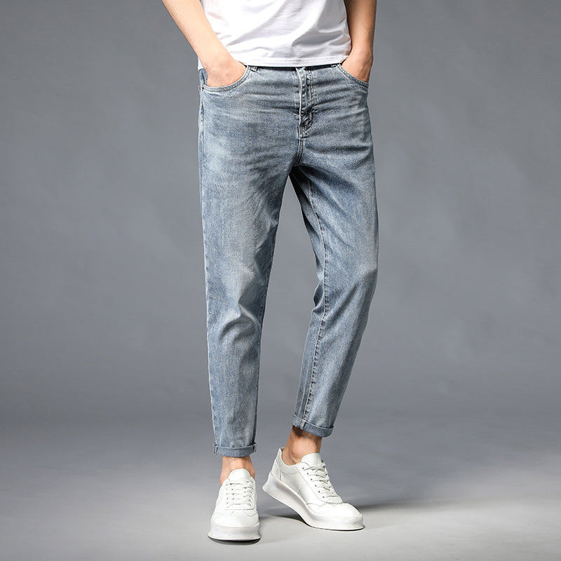 Small Feet Jeans Straight-Leg Pants Men - WOMONA.COM