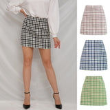Well Grid A-line Skirt - WOMONA.COM