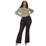 Women's Fashion Slim Fit Wide Leg Plus Size Flare Jeans - WOMONA.COM