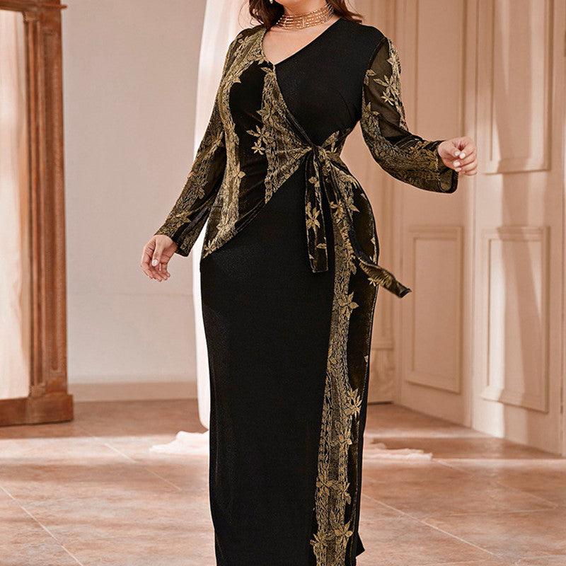Fashion Print Ladies Plus Size Dress - WOMONA.COM