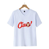 V-neck Short-sleeved T-shirt - WOMONA.COM