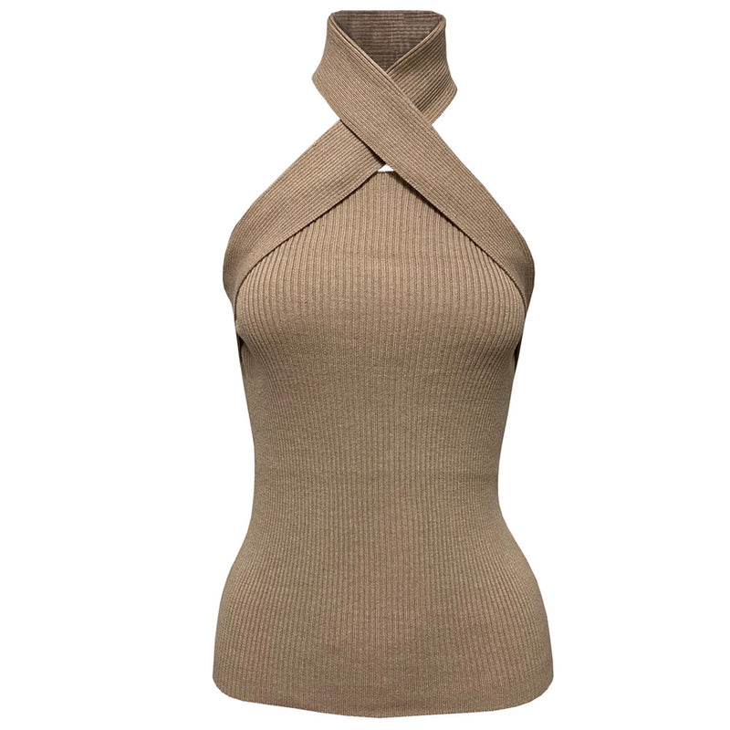 Cross-wrapped strapless vest - WOMONA.COM