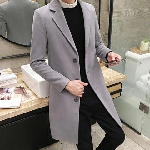 Single-breasted mid-length trench coat - WOMONA.COM