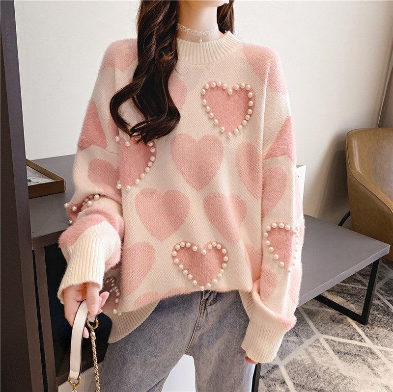 pullover loose love sweater - WOMONA.COM