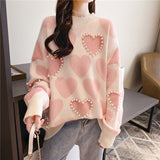 pullover loose love sweater - WOMONA.COM