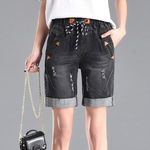 hole casual shorts - WOMONA.COM