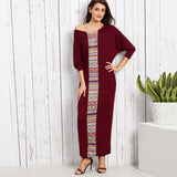 Long sleeve plus size dress - WOMONA.COM