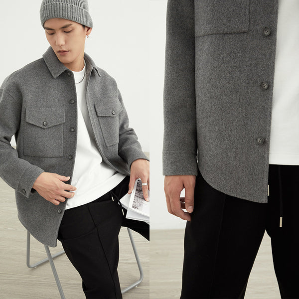 Conventional Double-Sided Shirt Coat - WOMONA.COM