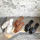 Lazy man dragging casual half slippers - WOMONA.COM