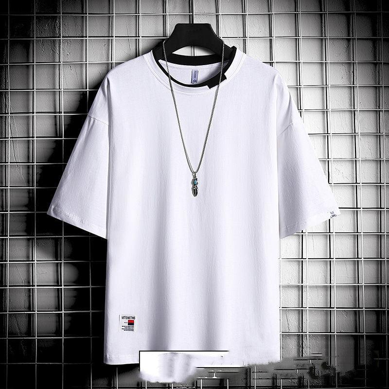 Hong Kong style loose T-shirt men - WOMONA.COM