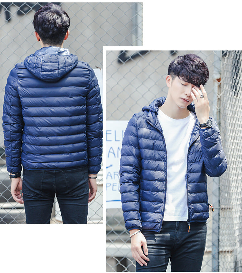 Casual Lightweight Hooded Padded Jacket Men - WOMONA.COM