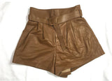 Women Harajuku Genuine Leather shorts - WOMONA.COM