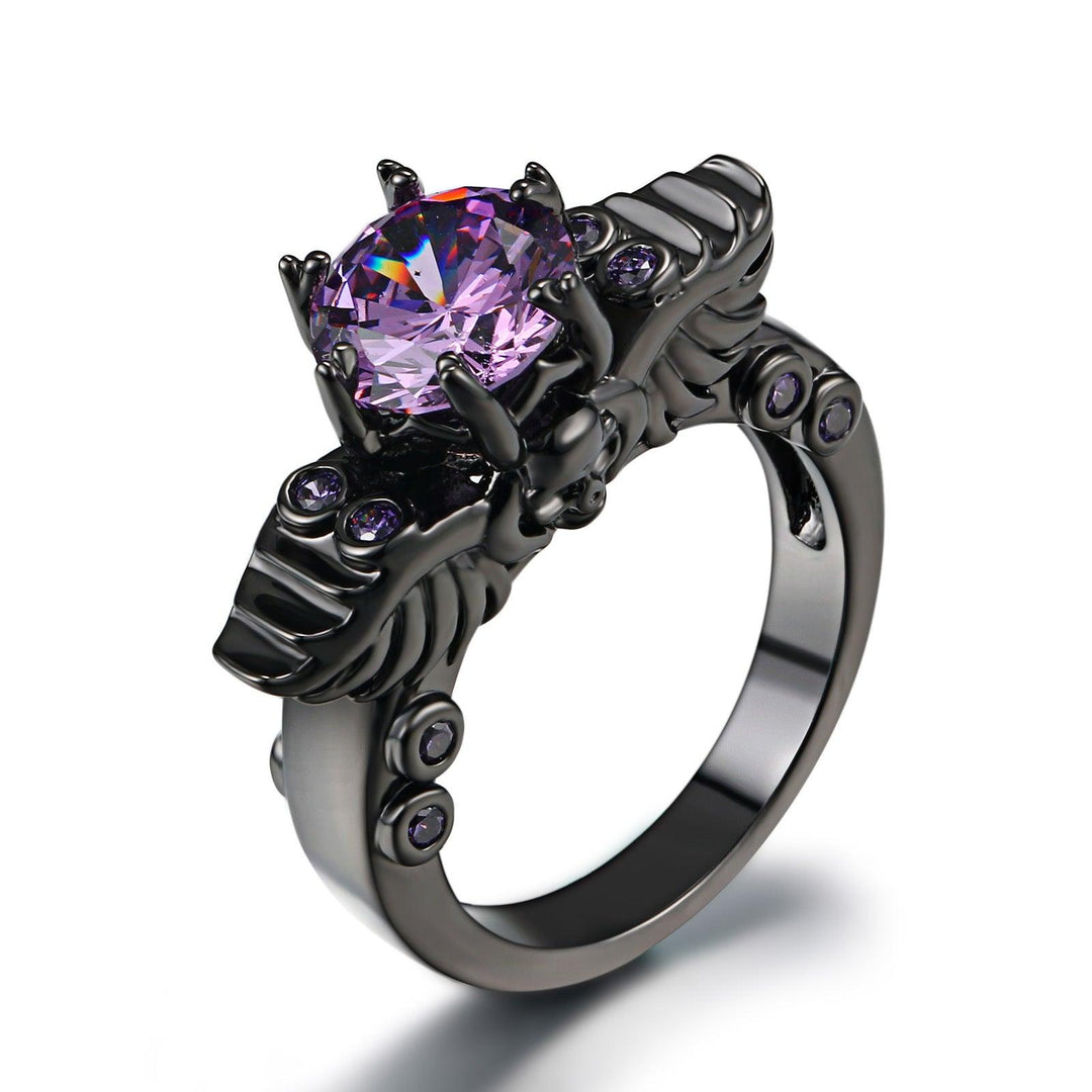 Vintage Black Enamel Ring - WOMONA.COM