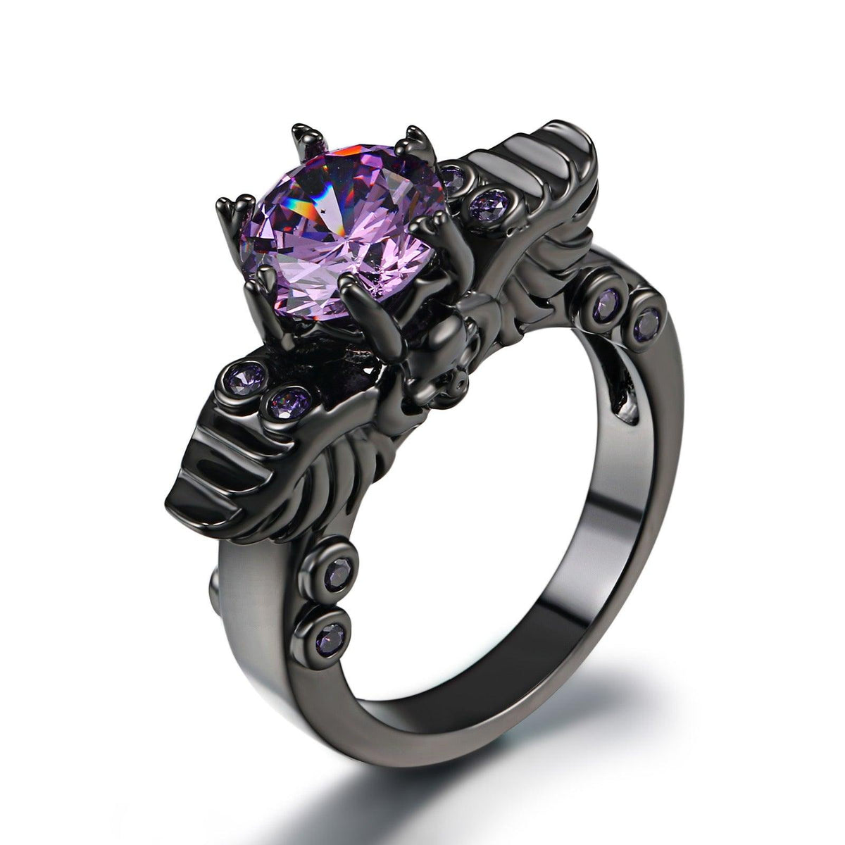 Vintage Black Enamel Ring - WOMONA.COM