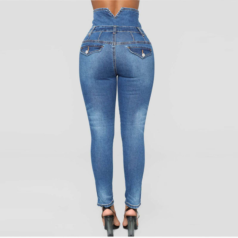 long pencil plus size women's jeans - WOMONA.COM