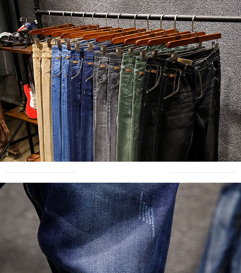 Straight Colored Jeans Men - WOMONA.COM