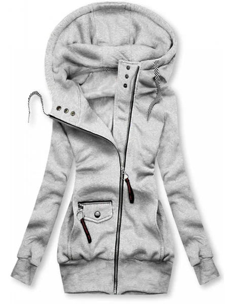 winter stitching hooded slim coat - WOMONA.COM
