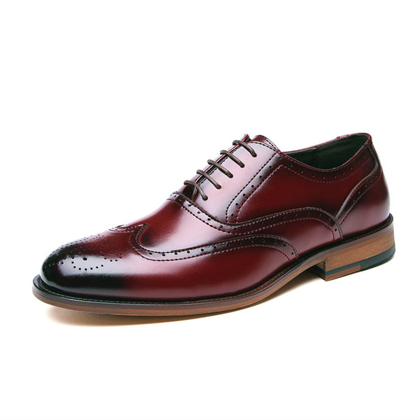 carved brogue men's shoes - WOMONA.COM