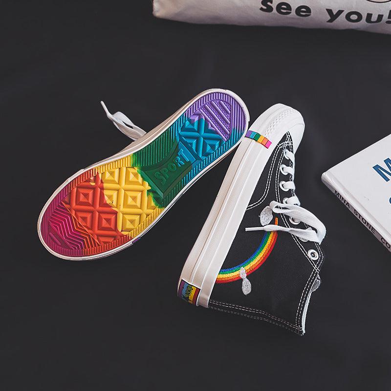 High-top canvas sneakers - WOMONA.COM