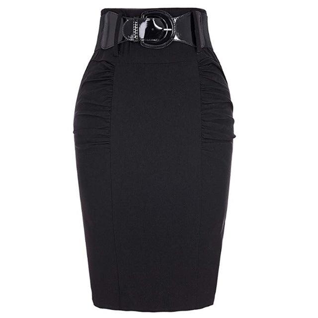 BLACK Women Wear Work Pencil Skirts - WOMONA.COM