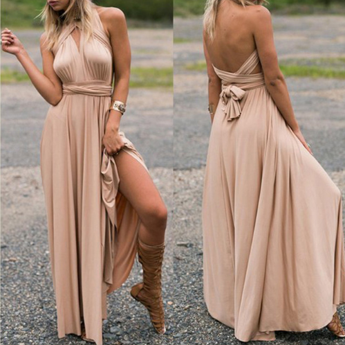 Women Bandage Convertible Boho Maxi Dress - WOMONA.COM