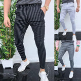 Striped men's casual pants - WOMONA.COM