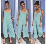 Back solid jumpsuit - WOMONA.COM