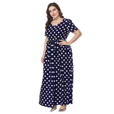 Plus size women's polka dot dress - WOMONA.COM