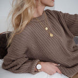 Casual striped ladies sweater - WOMONA.COM