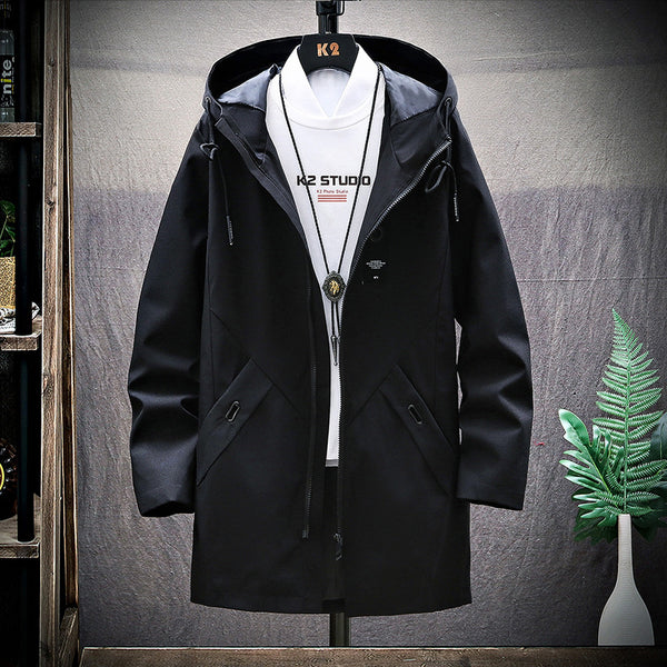 Loose Hooded Casual Trench Coat - WOMONA.COM