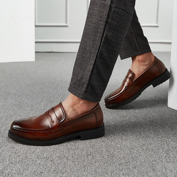 British business men's formal leather shoes - WOMONA.COM