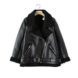 Winter Faux Lamb Leather Jacket - WOMONA.COM