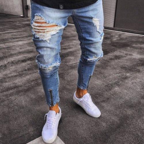 Stretchy Ripped Jeans - WOMONA.COM