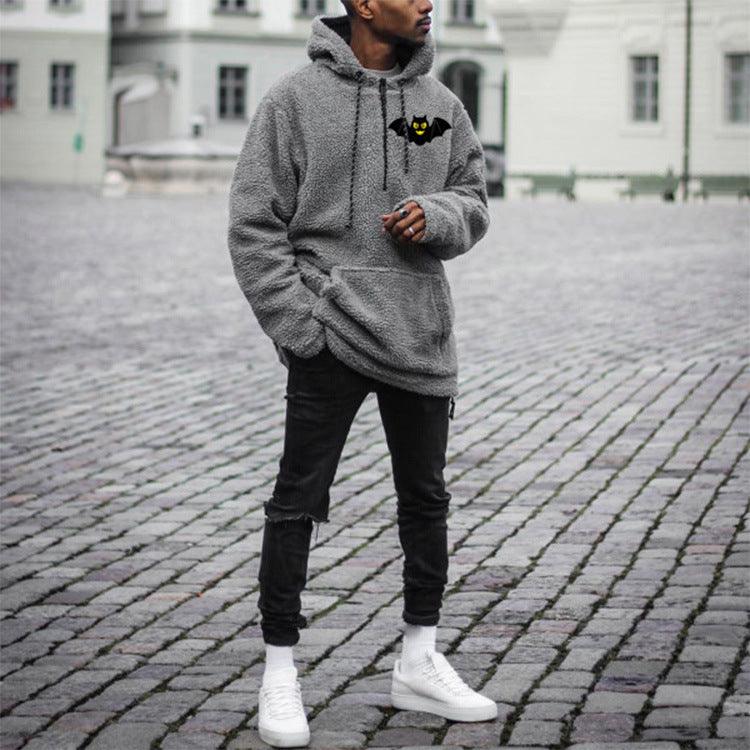 Bat Hoodie Loose Pullover Grey Sweatshirt - WOMONA.COM