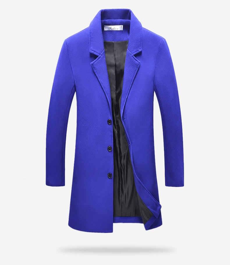 Woolen lapel trench coat - WOMONA.COM