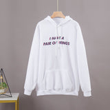 Wings Letter Printing Hooded - WOMONA.COM