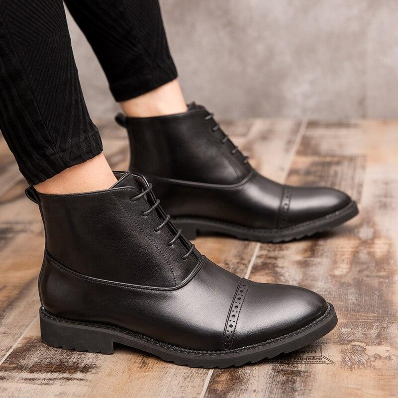 Business Leather Boots Men - WOMONA.COM