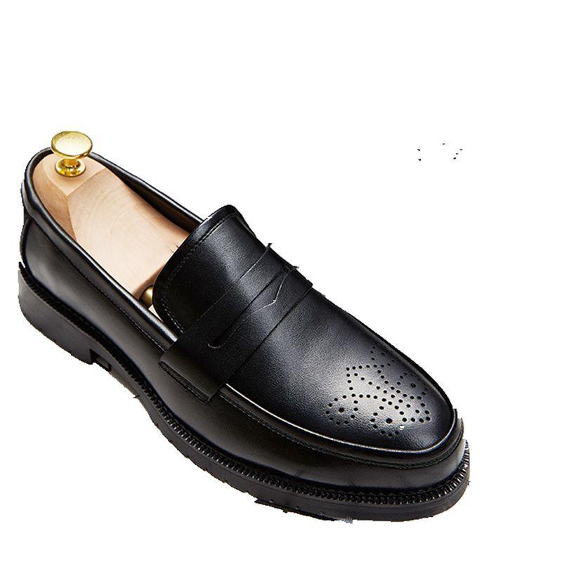 British business men's formal leather shoes - WOMONA.COM
