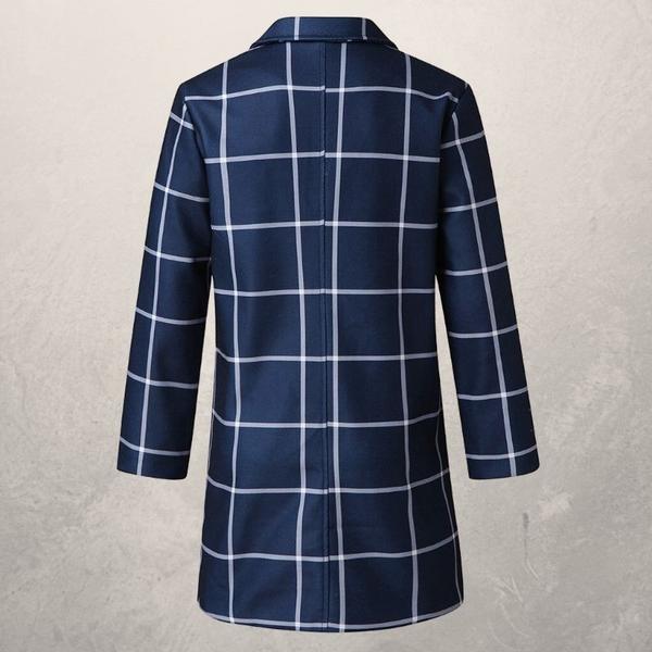 Men's plaid trench coat - WOMONA.COM