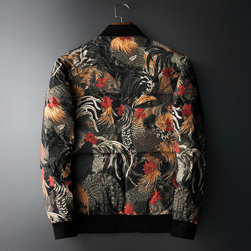 Rooster doodle down jacket For Men - WOMONA.COM